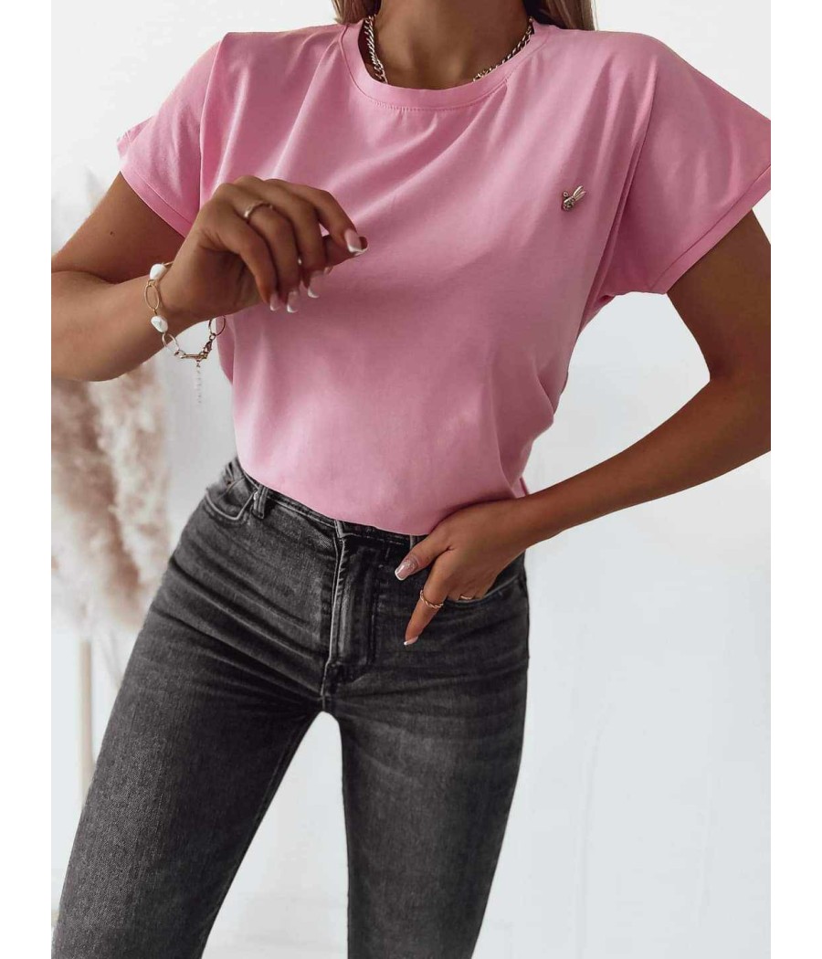 Różowa bluzka z krótkim rękawem BUNNY